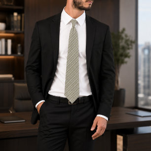Omar Sovereign Luxury Ivory & Black Striped Neck Tie