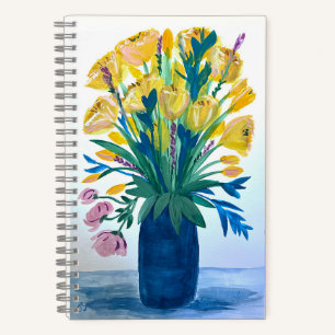 Oma's Flowers spiral notebook