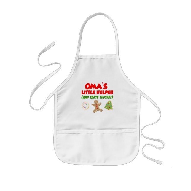 Oma's Little Helper Christmas Cookies Kids' Apron (Front)