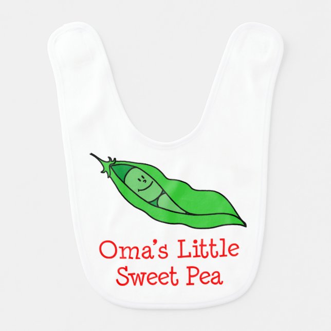Oma's Little Sweet Pea Bib (Front)