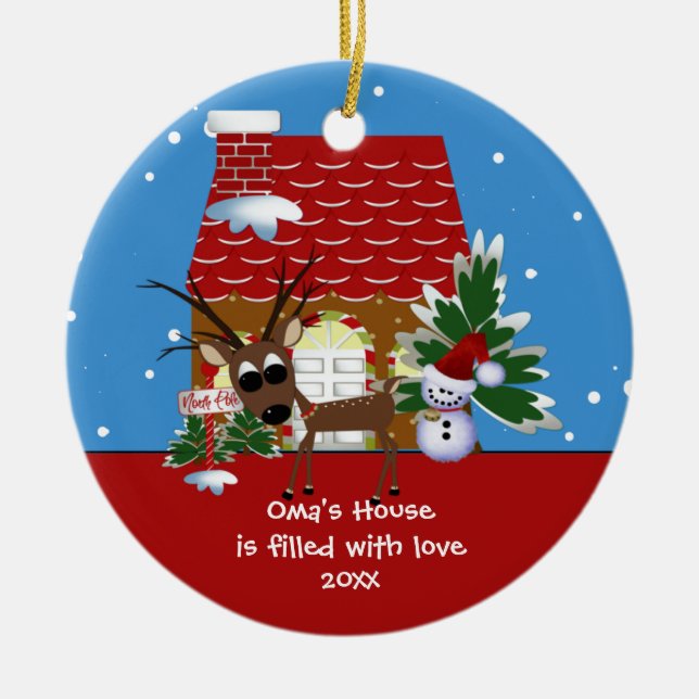 Oma's Love House Christmas Ornament (Front)