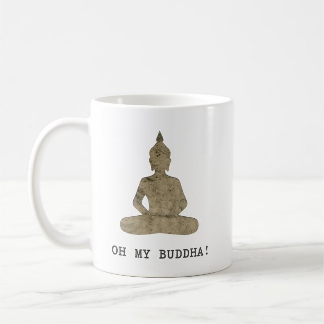 OMB Oh my buddha humor silhouette Coffee Mug (Left)