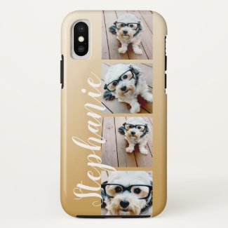 Ombre 4 Photos Handwritten Font -- CAN EDIT COLOR Case-Mate iPhone Case