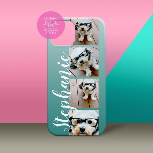 Ombre 4 Photos Handwritten Font __ CAN EDIT COLOR Case_Mate iPhone 14 Pro Case