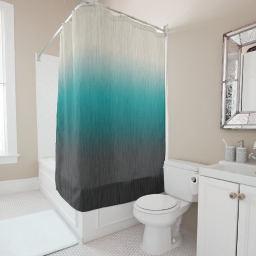 Ombre Abstract Grey Turquoise Green Cream Shower Curtain