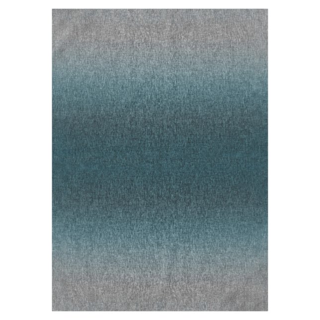 Ombre Abstract Teal Green Blue Grey Crosshatch Tablecloth (Front)