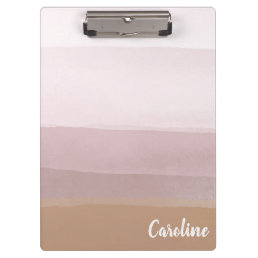 Ombre Abstract Watercolor Stripes in Dusty Lilac Clipboard