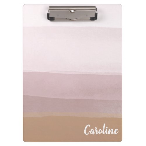 Ombre Abstract Watercolor Stripes in Dusty Lilac Clipboard