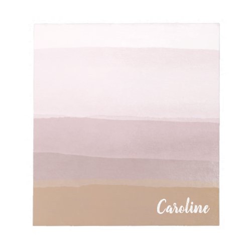 Ombre Abstract Watercolor Stripes in Dusty Lilac Notepad