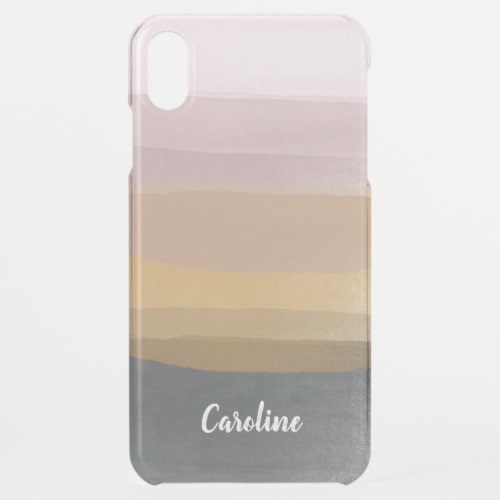 Ombre Abstract Watercolor Stripes in Dusty Lilac iPhone XS Max Case