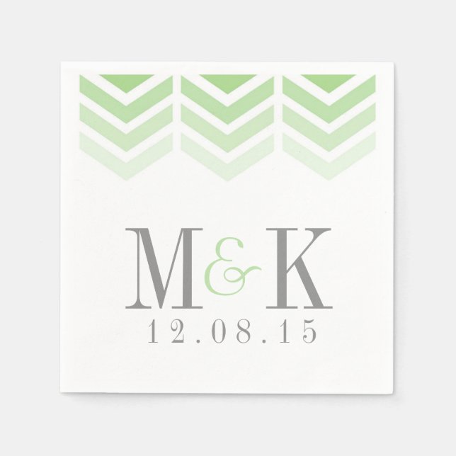 Ombre Arrows Modern Chevron Modern Monogram Napkin (Front)