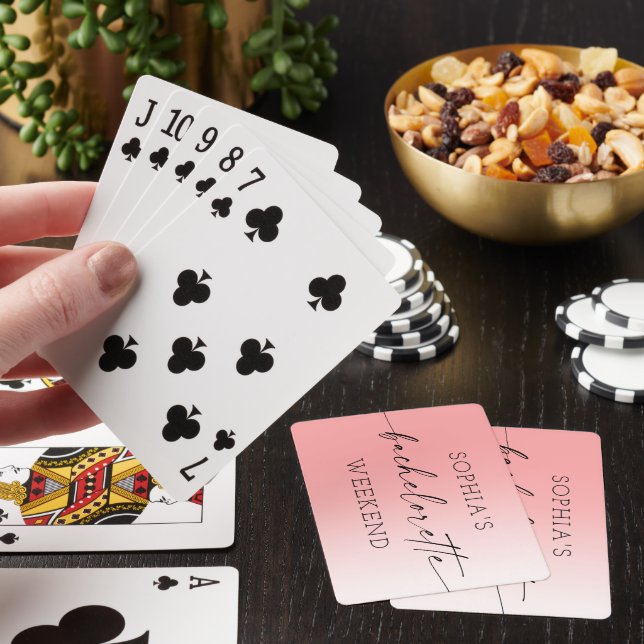 Ombré Bachelorette Party Favor  Playing Cards (In Situ)