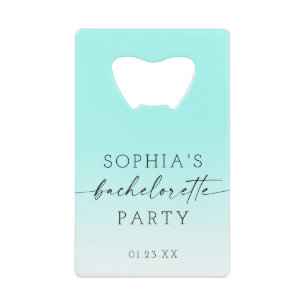 Ombre Bachelorette Party Favors Credit Card Bottle Opener
