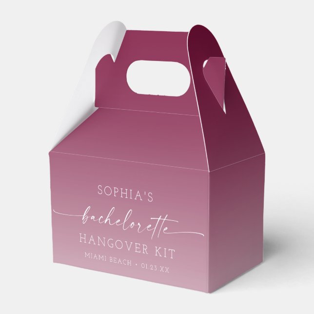 Ombre Bachelorette Party Hangover Kit Favor Box (Front Side)