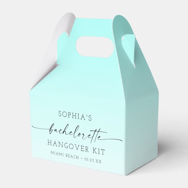 Ombre Bachelorette Party Hangover Kit Favor Boxes (Front Side)