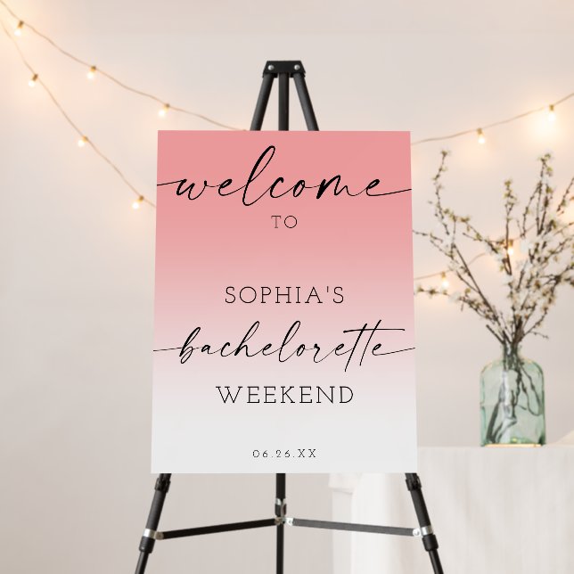 Ombré Bachelorette Party Welcome Sign (In Situ (Stand))