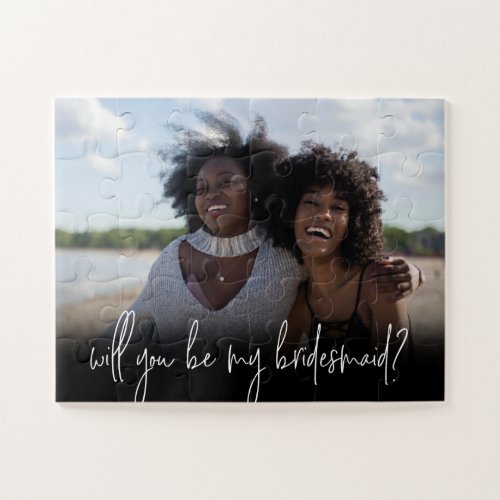 Ombre be my bridesmaid proposal custom photo jigsaw puzzle