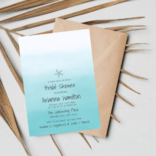 Ombre Beach Destination Starfish Bridal Shower Invitation