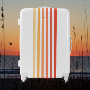 Ombre Beach Sunrise Stripe & Personalized Monogram Luggage