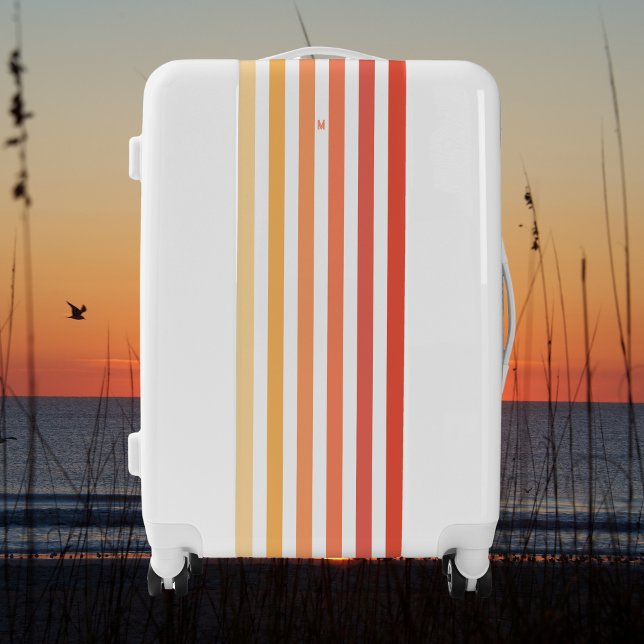 Ombre Beach Sunrise Stripe & Personalized Monogram Luggage (Creator Uploaded)