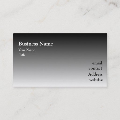 Customizable Ombre Black Business Card