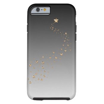 Ombre Black Gray Gold Stars Wish Shooting Star Tough Iphone 6 Case by SterlingMoon at Zazzle
