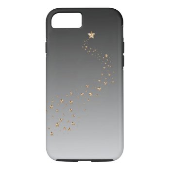 Ombre Black Gray Gold Stars Wish Shooting Star Iphone 8/7 Case by SterlingMoon at Zazzle