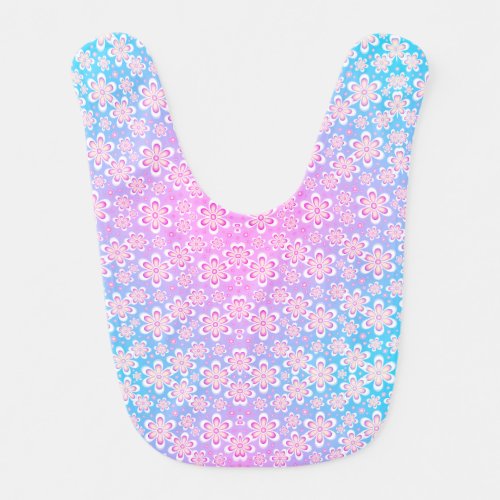 Ombre Blue and Purple Floral Baby Bib