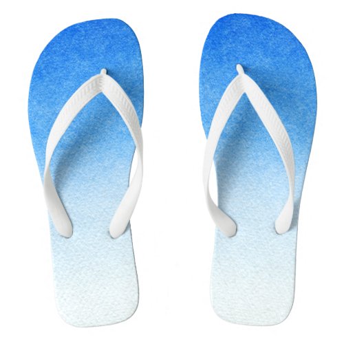 Ombre Blue and white Dive into dreamy hues Flip Flops