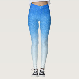 Ombre Blue and white Dive into dreamy hues Leggings