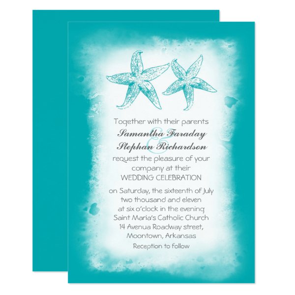 161329099780069979 Ombre blue beach wedding invitations