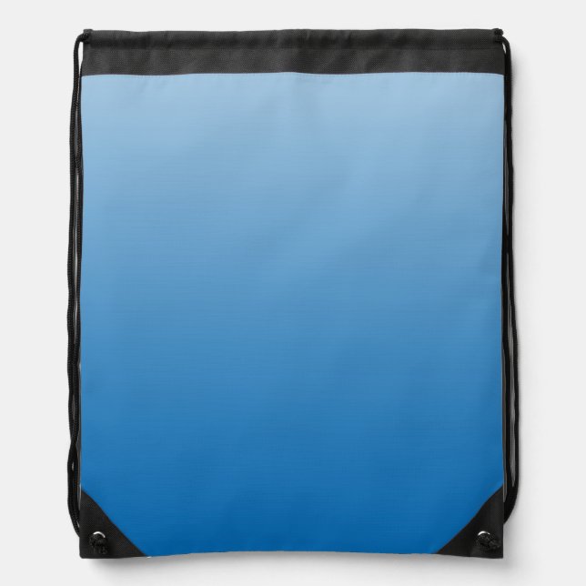 Ombre Blue Drawstring Backpack (Front)