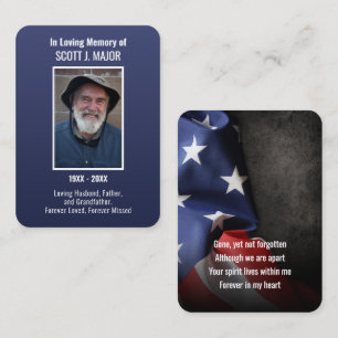 Ombre Blue Flag Prayer Photo Card