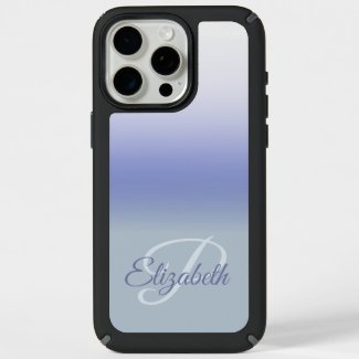 Ombre Blue Pastel Initial Monogram Custom Name