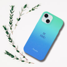 Ombre Blue Personalize Quote & Name Iphone Case