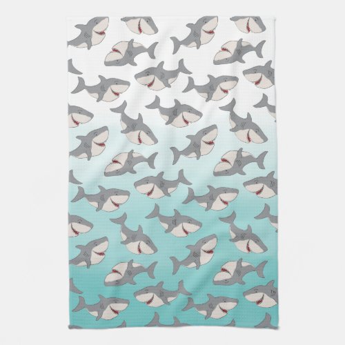 Ombre Blue Shark Pattern Cleaning Cloth Kitchen