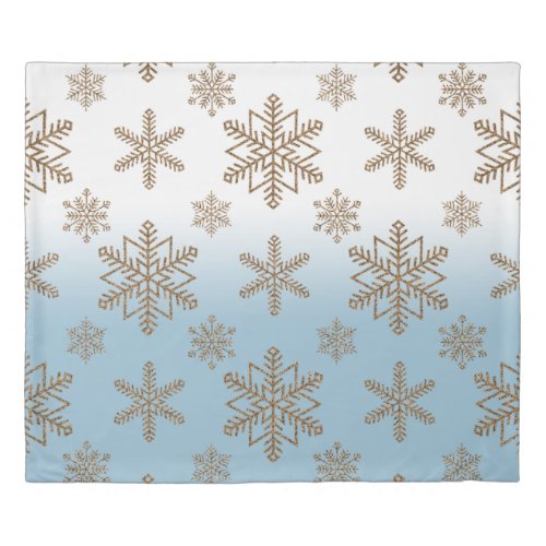 Ombre Blue Snowflake       Duvet Cover