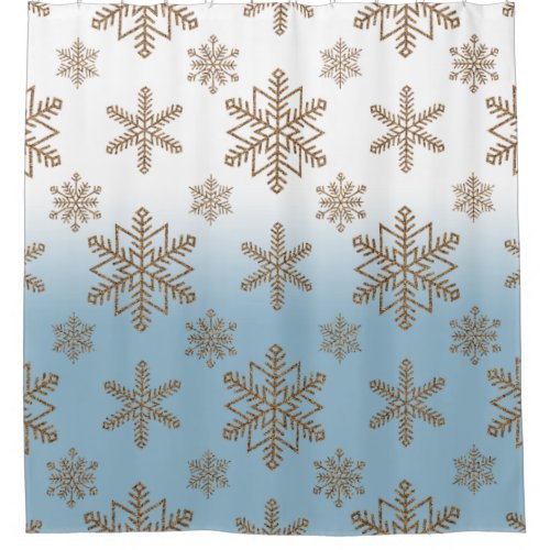 Ombre Blue Snowflake    Shower Curtain