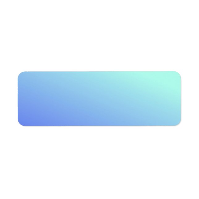 Ombré Blue to Aqua Return Address Sticker  (Front)