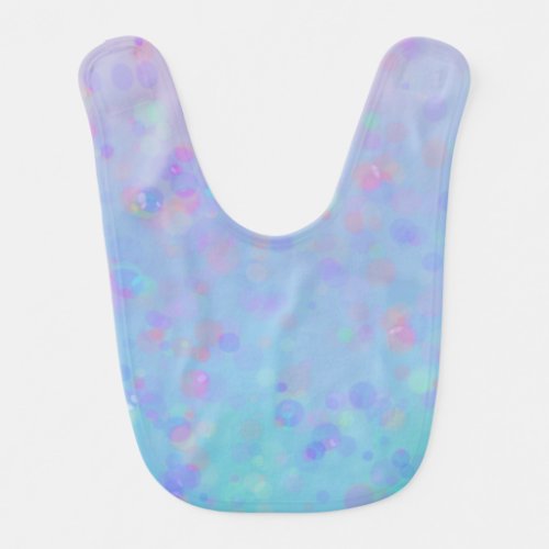 Ombre Blue to Pink with Pastel Bubbles _ Baby Bib