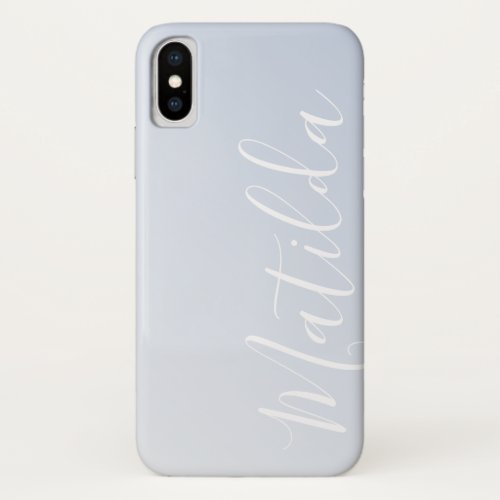 Ombre Blue Violet Gray Personalized Name iPhone X Case