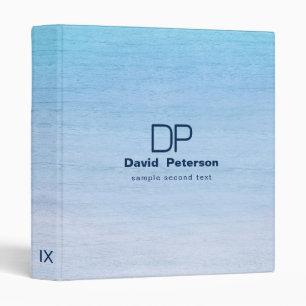 Ombre Blue Wooden Background 3 Ring Binder