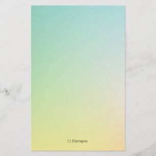 Ombre Blue/Yellow Personalized Stationery