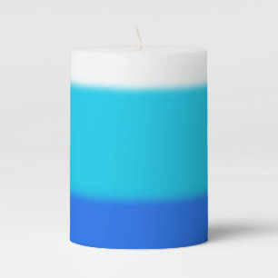 Ombre Blues Pillar Candle