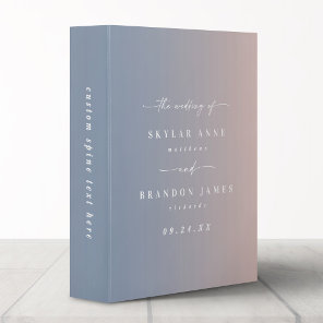 Ombre Blush Pink & Dusty Blue Wedding Photo Album 3 Ring Binder