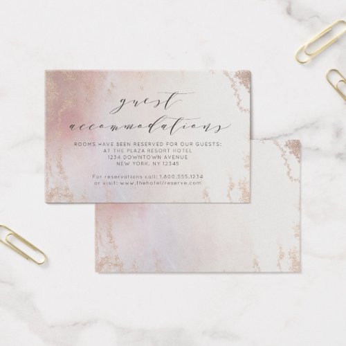 Ombre Blush Pink Frost Accommodations Insert Card
