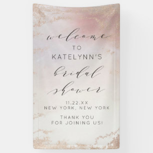 Ombre Blush Pink Frosted Bridal Shower Welcome Banner