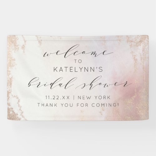 Ombre Blush Pink Frosted Bridal Shower Welcome Banner