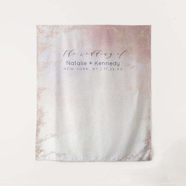 Ombre Blush Pink Frosted Foil Photo Booth Backdrop (Front)