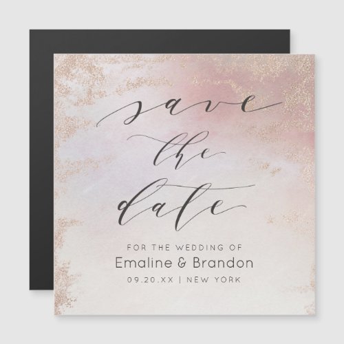 Ombre Blush Pink Frosted Foil Trendy Save the Date